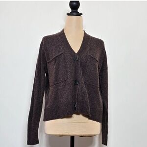 Madewell V-Neck Cardigan Sweater Brown
